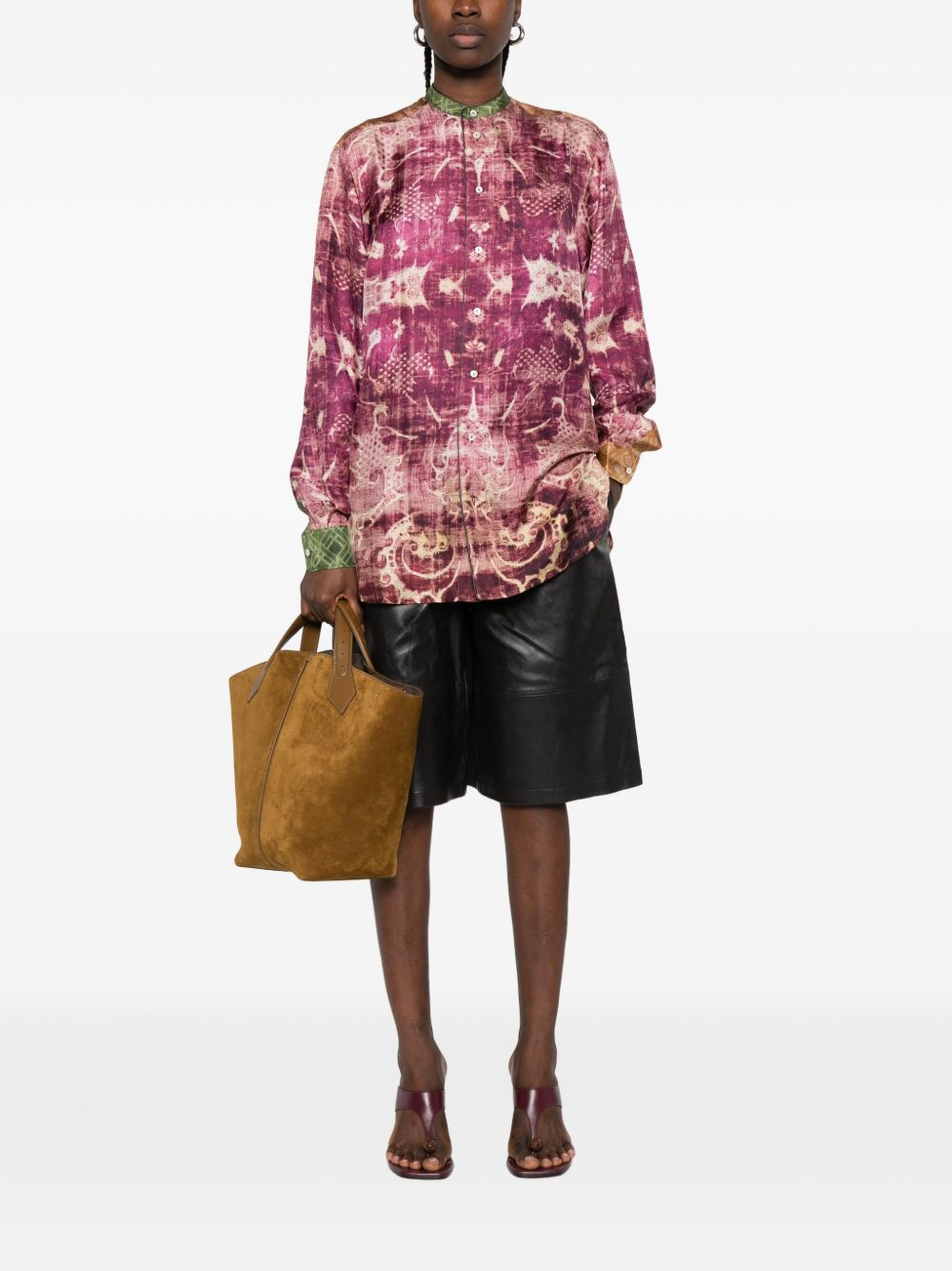 Pierre Louis Mascia Printed Silk Shirt - Purple