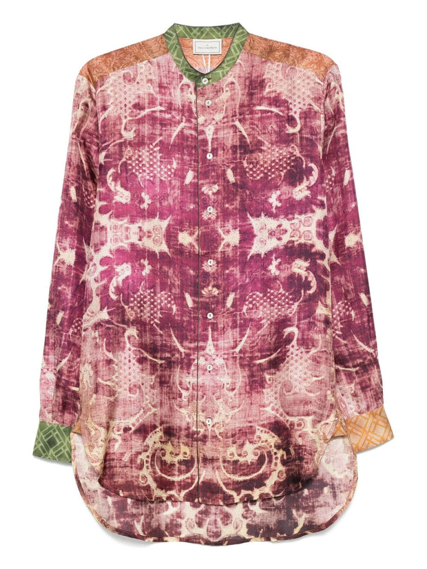 Pierre Louis Mascia Printed Silk Shirt - Purple