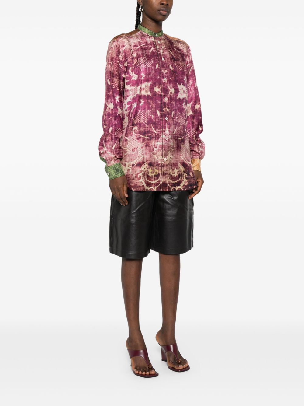 Pierre Louis Mascia Printed Silk Shirt - Purple