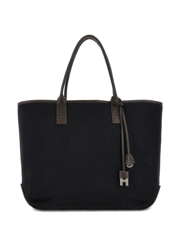 HOGAN PRE Script Medium Canvas Tote Bag - Black