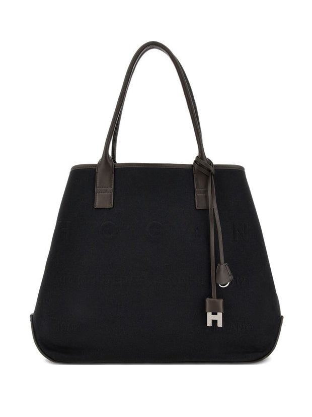 HOGAN PRE Script Medium Canvas Tote Bag - Black