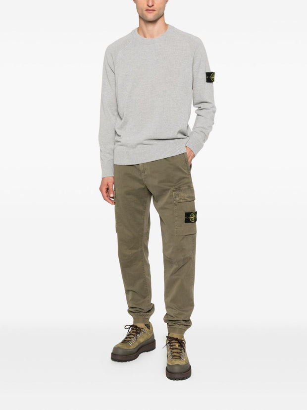 Stone Island Logo CottonCcargo Trousers -  Green