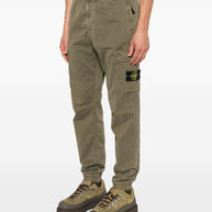Stone Island Logo CottonCcargo Trousers -  Green