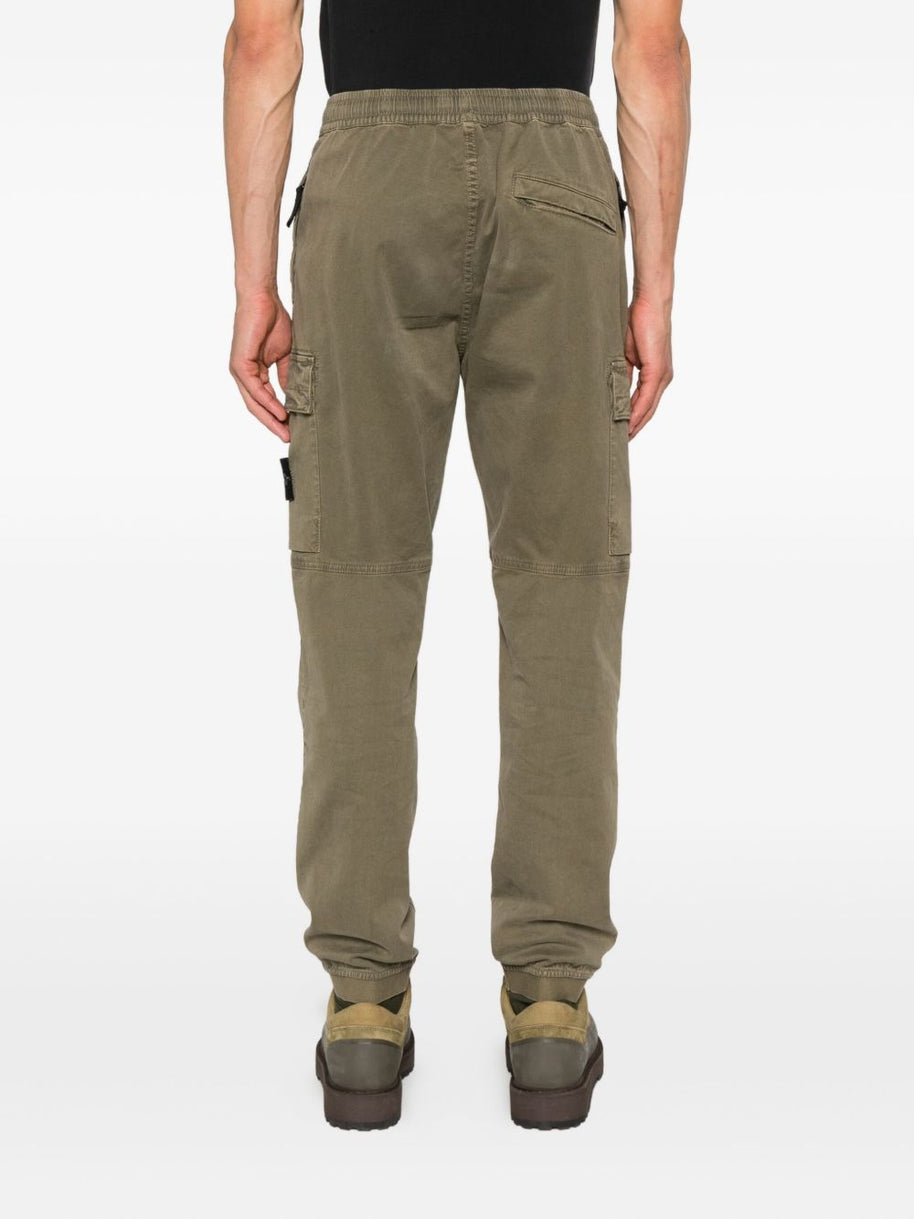 Stone Island Logo CottonCcargo Trousers -  Green