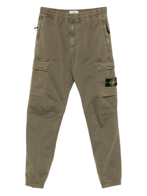 Stone Island Logo CottonCcargo Trousers -  Green