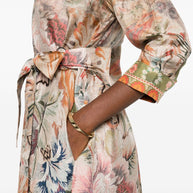 Pierre Louis Mascia Printed Silk Long Dress - Beige