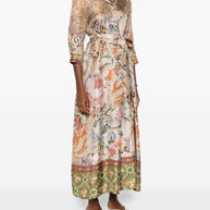 Pierre Louis Mascia Printed Silk Long Dress - Beige