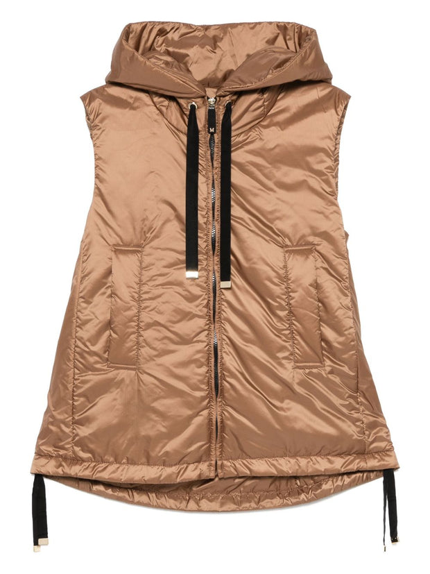 MAX MARA THE CUBE Nylon Down Vest - Brown