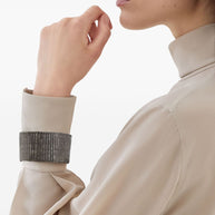 Brunello Cucinelli Silk High Neck Top - Beige