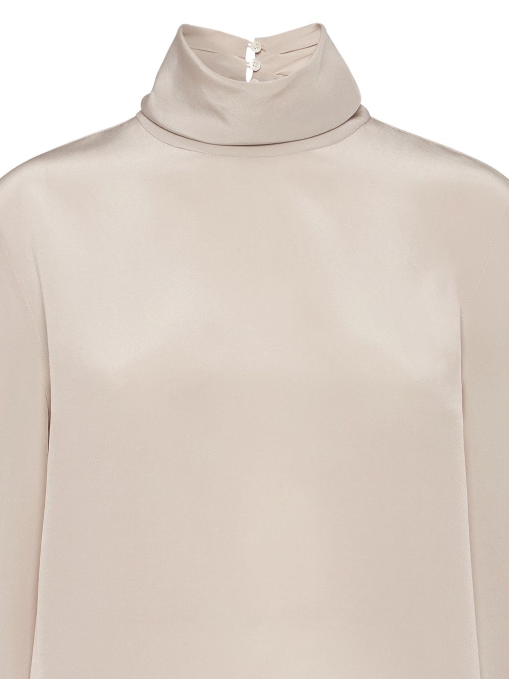 Brunello Cucinelli Silk High Neck Top - Beige