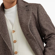 Brunello Cucinelli Cashmere And Silk Single Breasted Coat - Brown