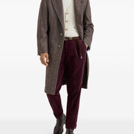 Brunello Cucinelli Cashmere And Silk Single Breasted Coat - Brown