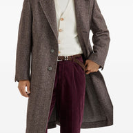 Brunello Cucinelli Cashmere And Silk Single Breasted Coat - Brown