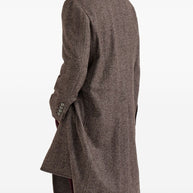 Brunello Cucinelli Cashmere And Silk Single Breasted Coat - Brown