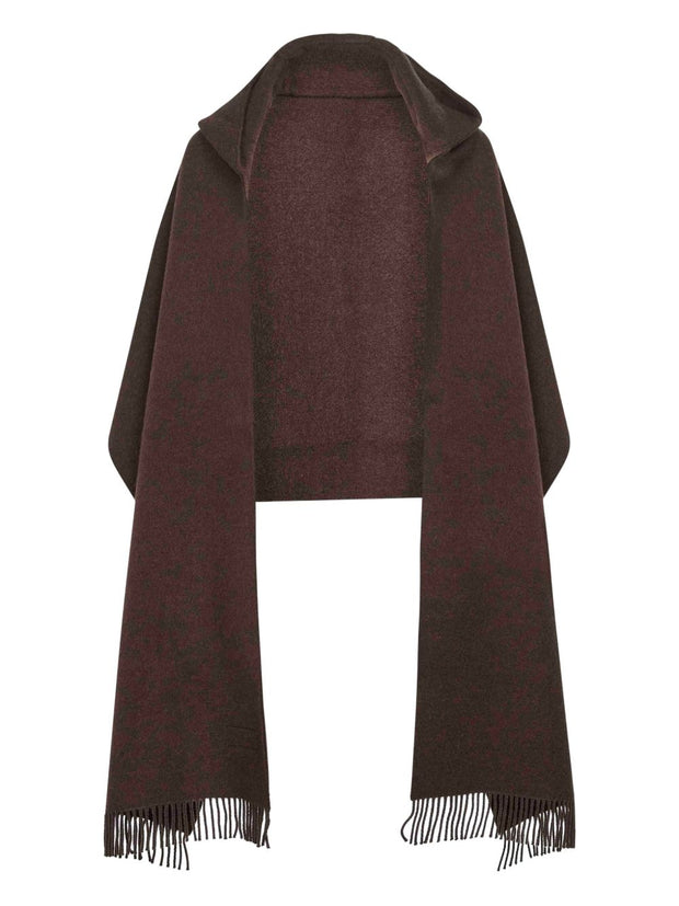 Brunello Cucinelli Wool And Cashmere Hooded Scarf - Brown