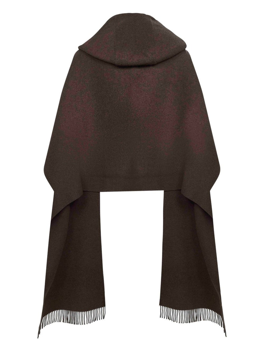 Brunello Cucinelli Wool And Cashmere Hooded Scarf - Brown