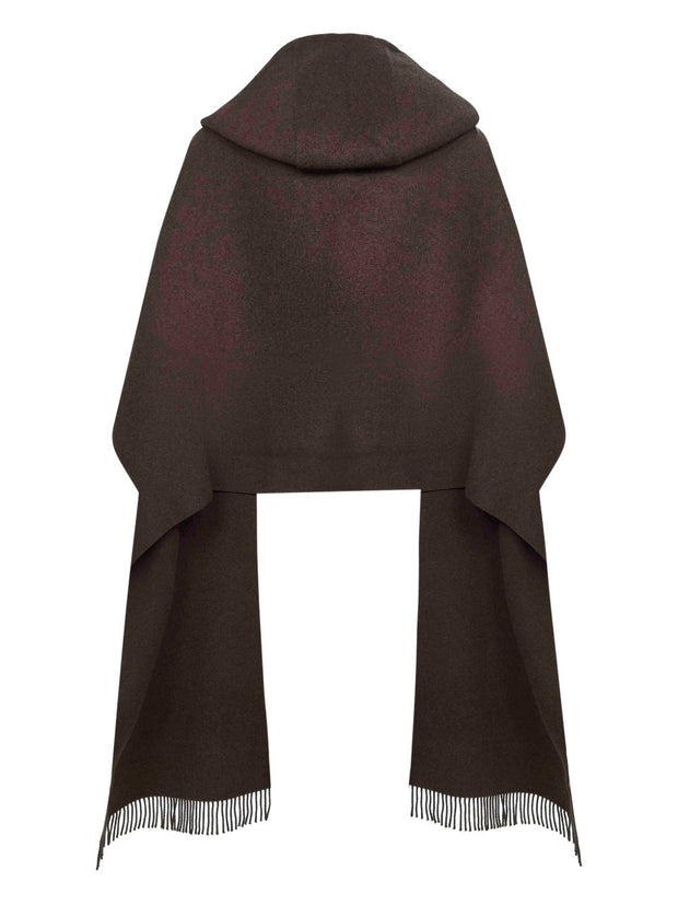 Brunello Cucinelli Wool And Cashmere Hooded Scarf - Brown