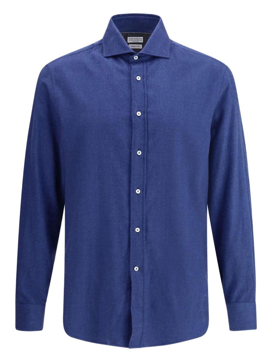 Brunello Cucinelli Cotton Blend Shirt - Blue
