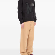 MM6 Maison Margiela Logo Cotton Crewneck Sweatshirt - Black