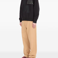 MM6 Maison Margiela Logo Cotton Crewneck Sweatshirt - Black