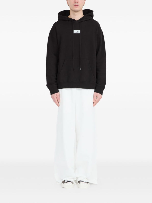 MM6 Maison Margiela Logo Cotton Hoodie - Black