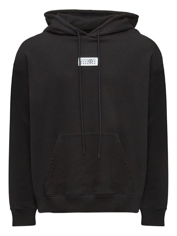 MM6 Maison Margiela Logo Cotton Hoodie - Black
