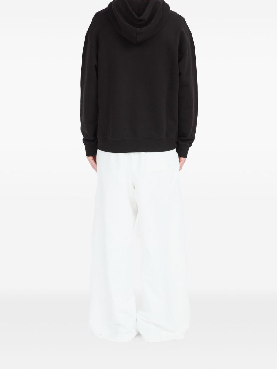 MM6 Maison Margiela Logo Cotton Hoodie - Black