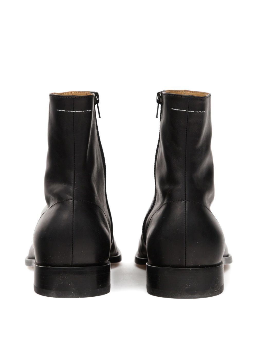 MM6 Maison Margiela Leather Ankle Boots - Black
