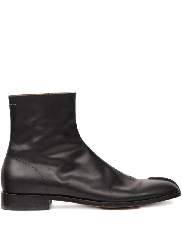 MM6 Maison Margiela Leather Ankle Boots - Black