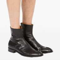 MM6 Maison Margiela Leather Ankle Boots - Black