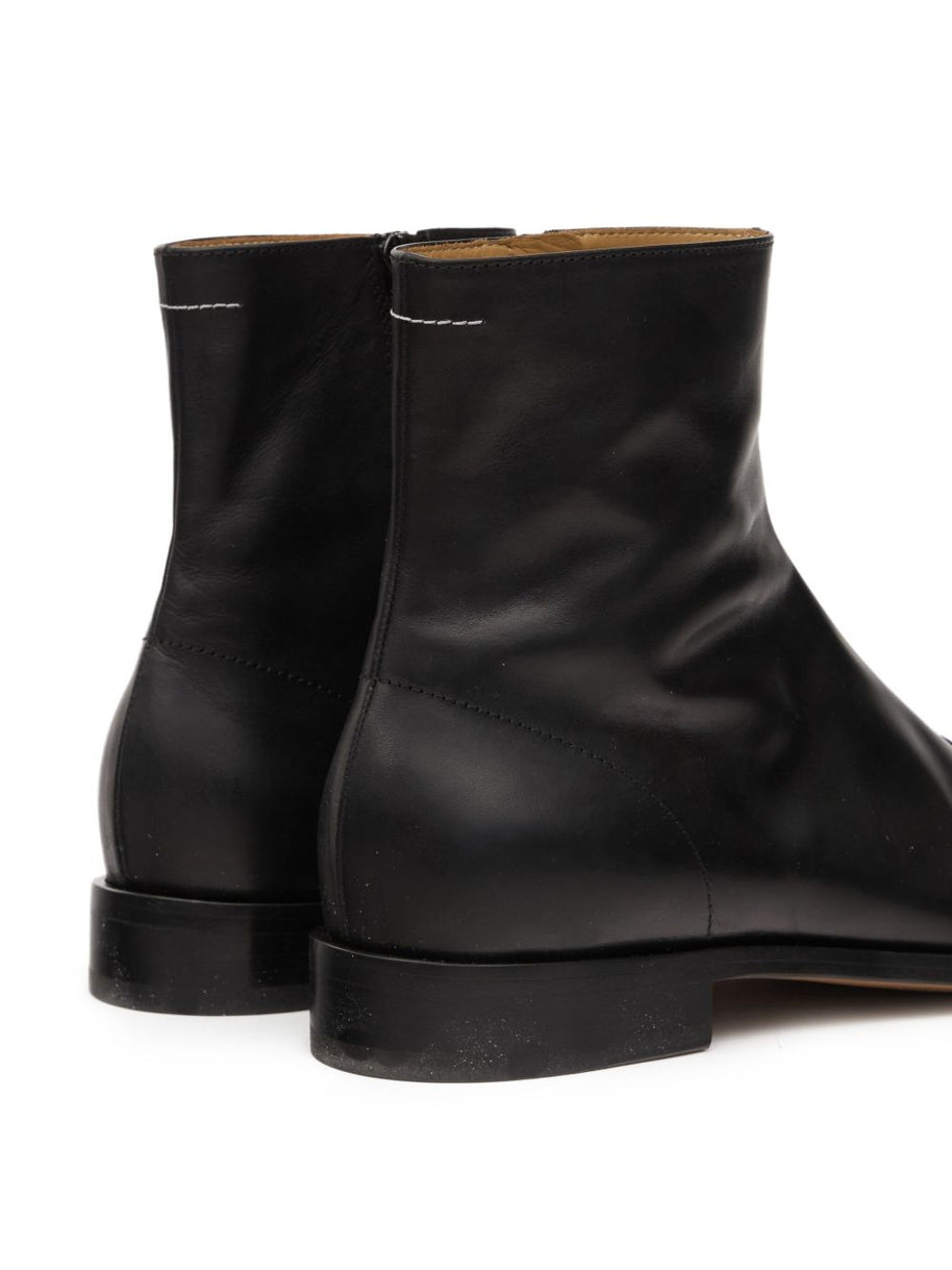 MM6 Maison Margiela Leather Ankle Boots - Black