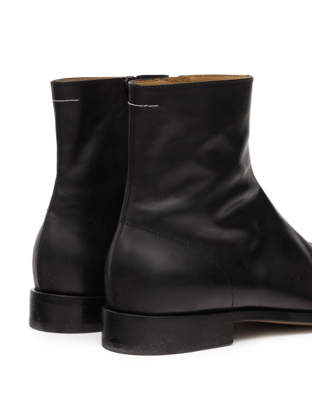 MM6 Maison Margiela Leather Ankle Boots - Black