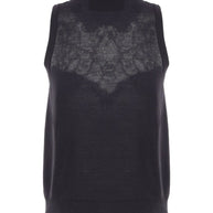 Ermanno Scervino Wool Blend Sleeveless Sweater - Black