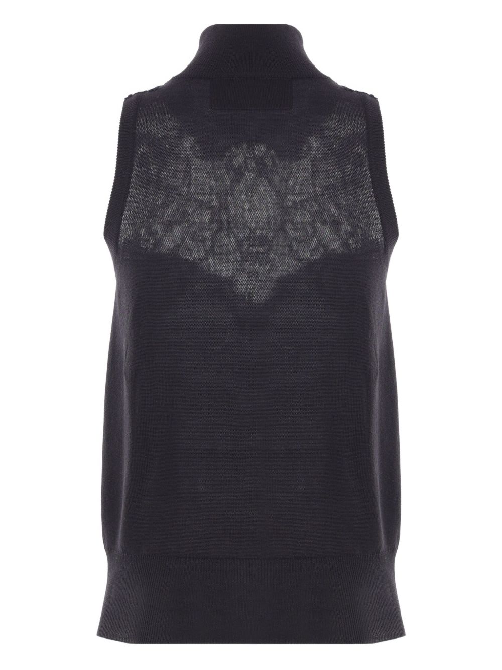 Ermanno Scervino Wool Blend Sleeveless Sweater - Black