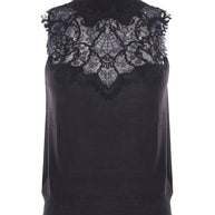 Ermanno Scervino Wool Blend Sleeveless Sweater - Black