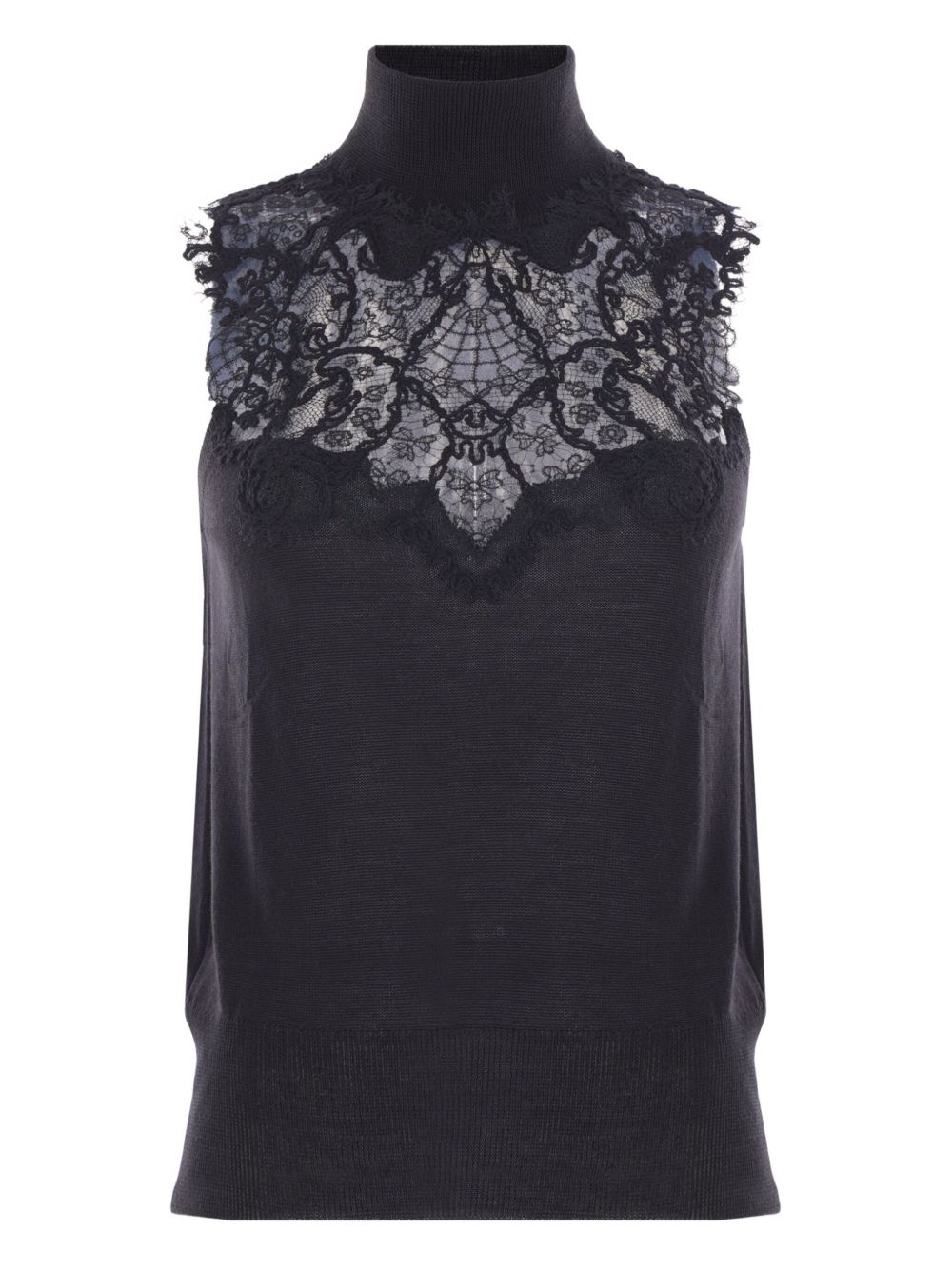 Ermanno Scervino Wool Blend Sleeveless Sweater - Black