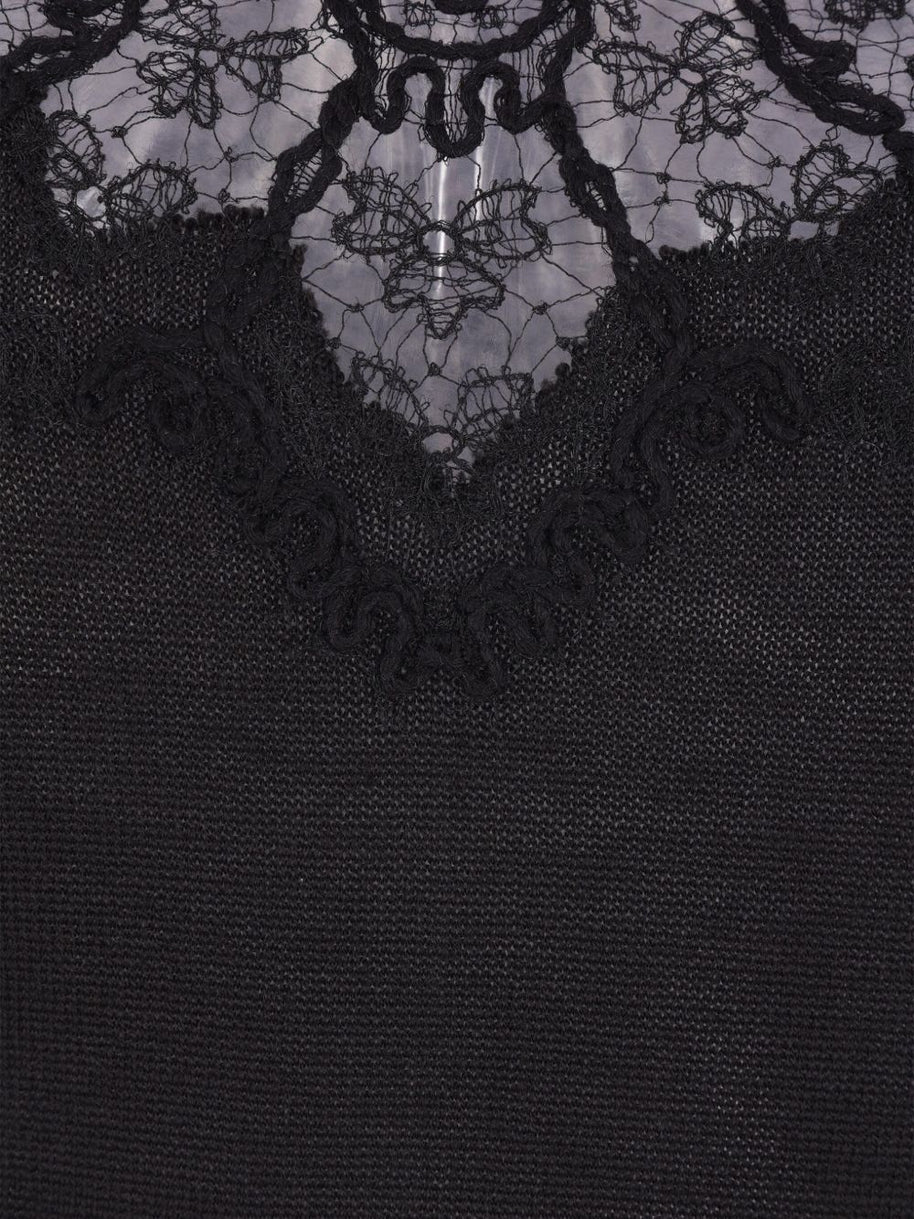 Ermanno Scervino Wool Blend Sleeveless Sweater - Black