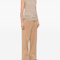 Ermanno Scervino Lace Cashmere Top - Dove Grey