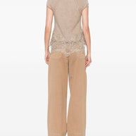 Ermanno Scervino Lace Cashmere Top - Dove Grey