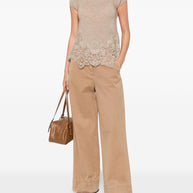 Ermanno Scervino Lace Cashmere Top - Dove Grey