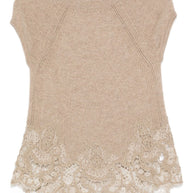 Ermanno Scervino Lace Cashmere Top - Dove Grey