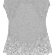 Ermanno Scervino Lace Cashmere Top - Grey