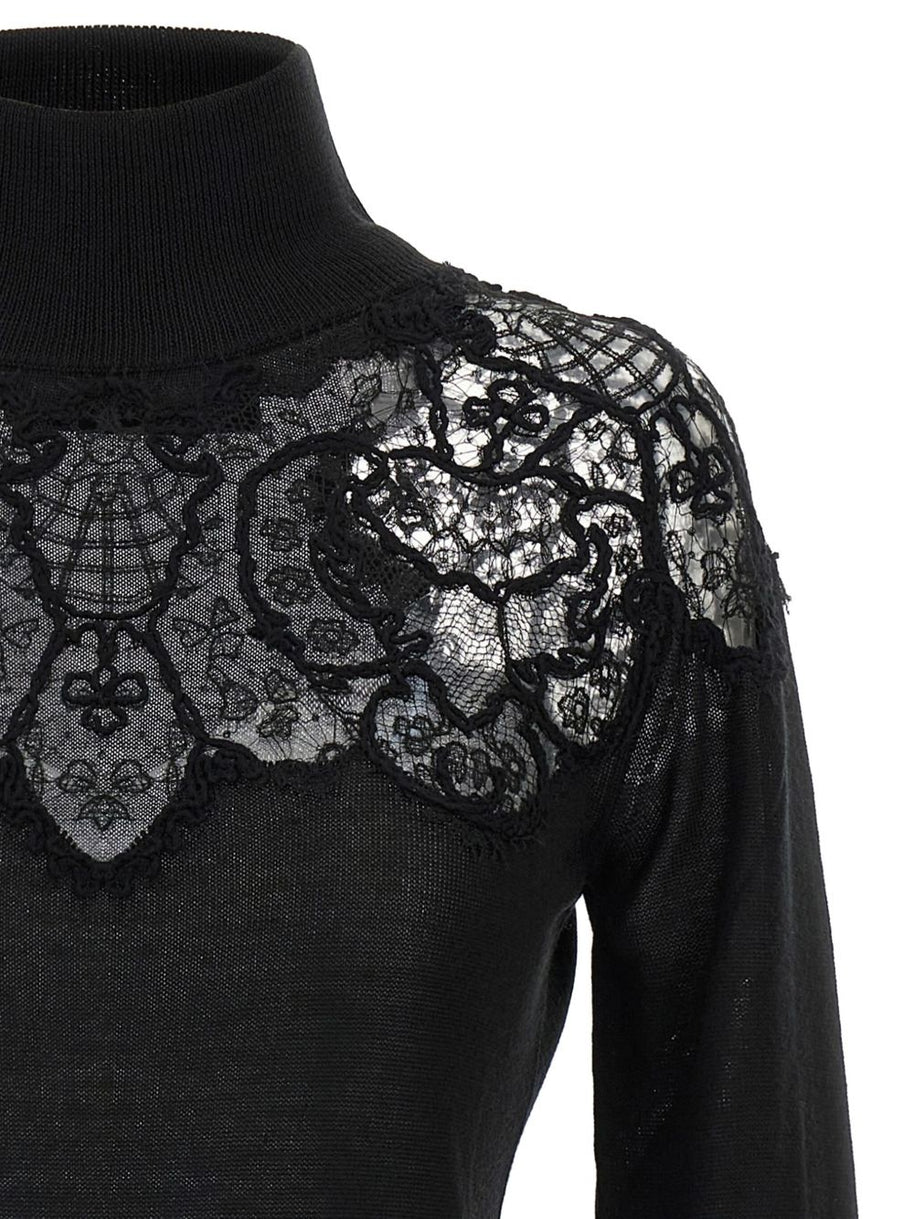 Ermanno Scervino Cashmere Turtle-neck Sweater - Black