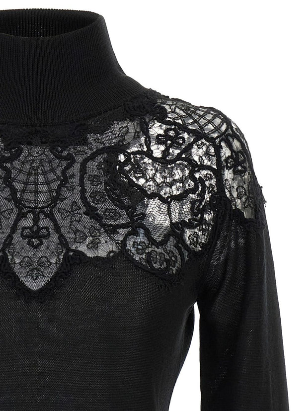 Ermanno Scervino Cashmere Turtle-neck Sweater - Black