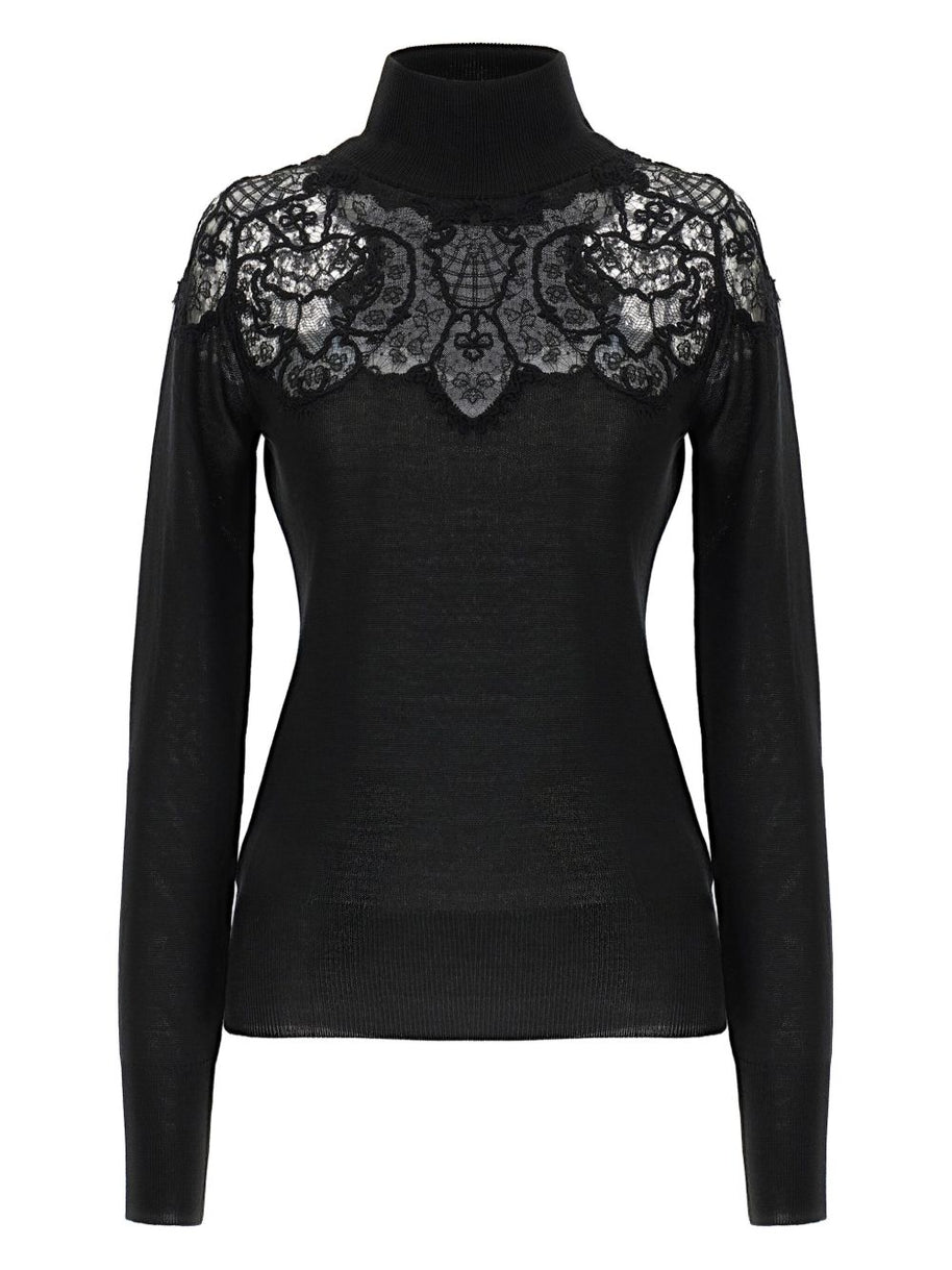 Ermanno Scervino Cashmere Turtle-neck Sweater - Black