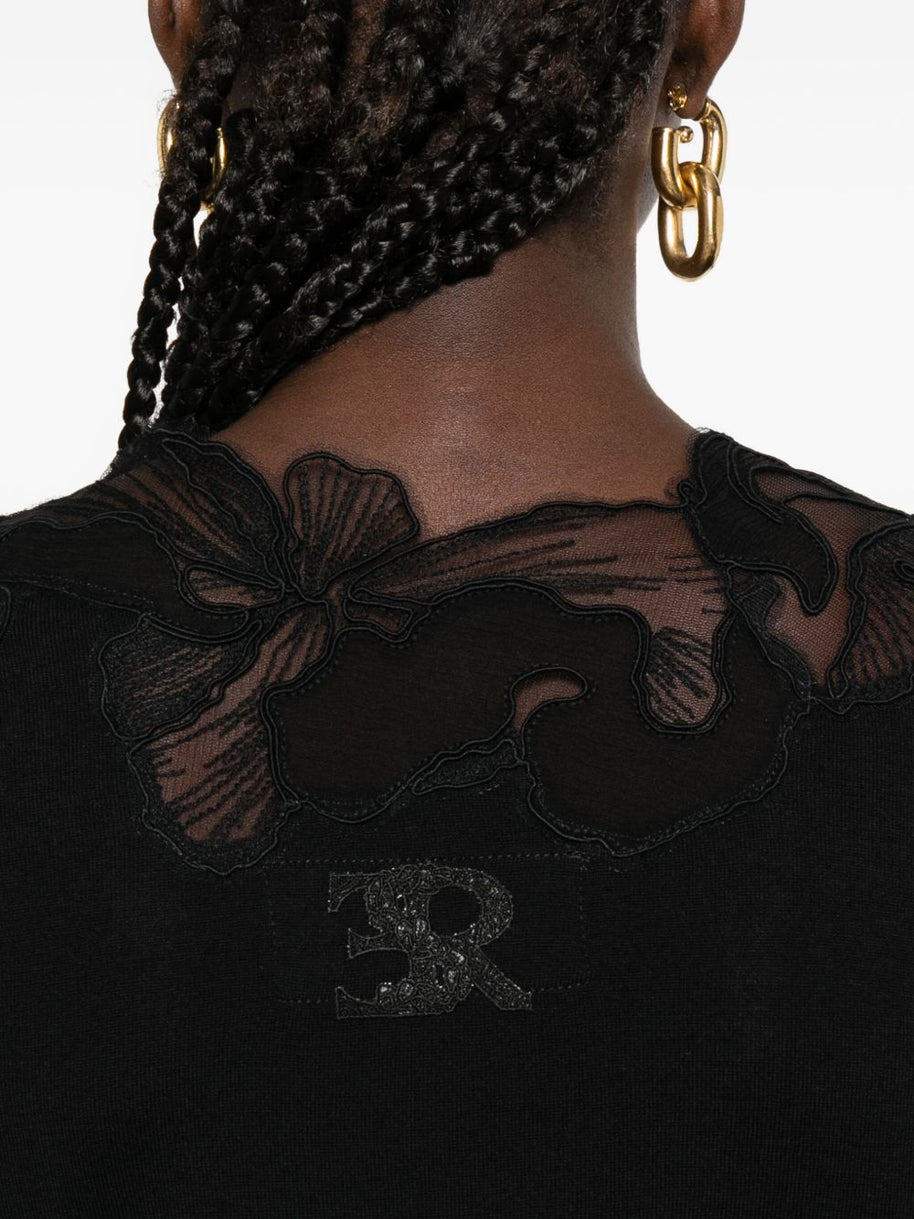 Ermanno Scervino Lace Wool Sweater - Black