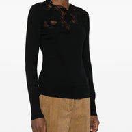 Ermanno Scervino Lace Wool Sweater - Black