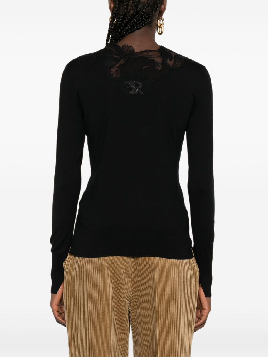 Ermanno Scervino Lace Wool Sweater - Black