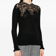 Ermanno Scervino Lace Wool Sweater - Black