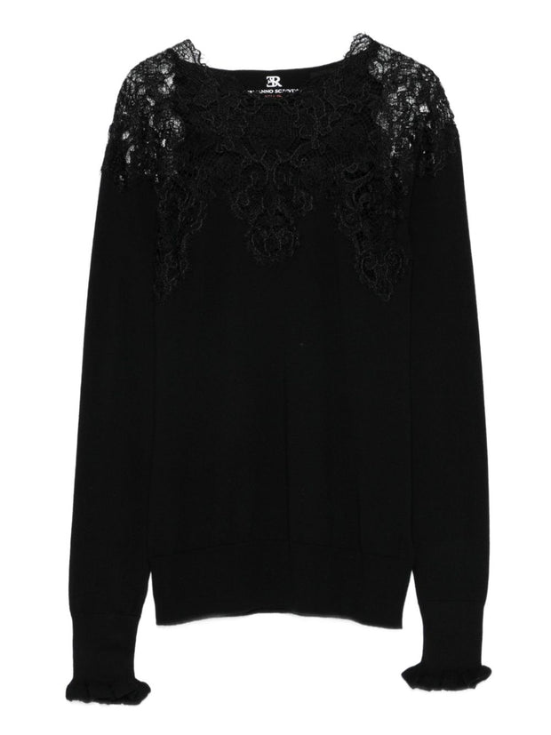 Ermanno Scervino Lace Wool Sweater - Black